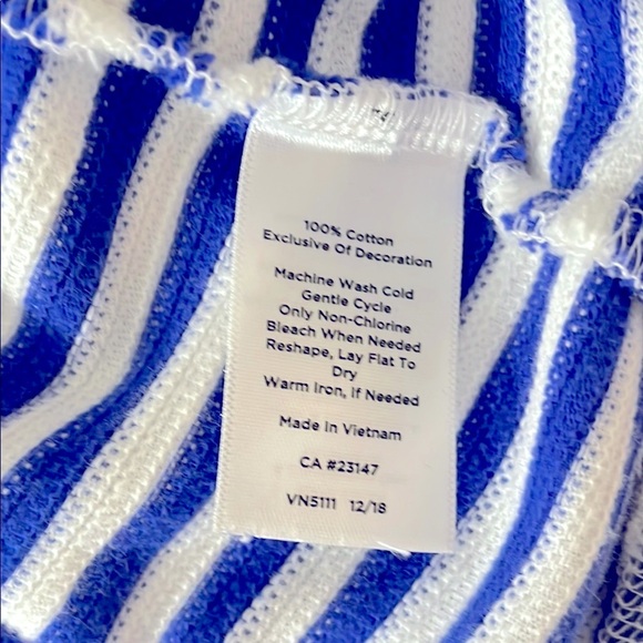 Talbots Blue & White Shirt Key Hole Details at Back Neckline 3/4 Sleeves Size SP - Picture 8 of 8